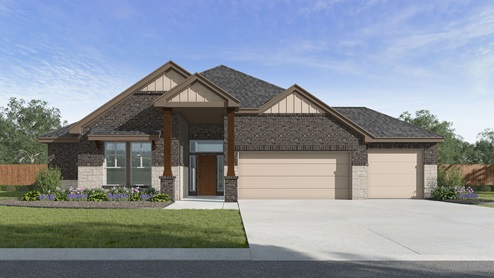 Aberdeen X Elevation 3 Car Garage.