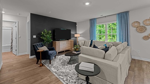 Living room with large window for natural light
