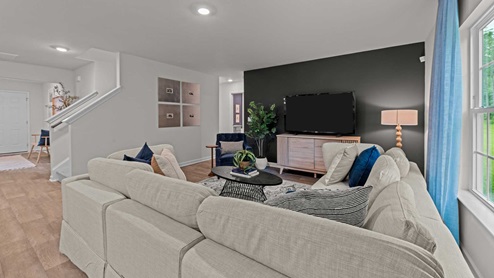 Living room with large window for natural light
