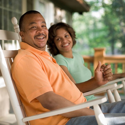 Couple in rocking chairs