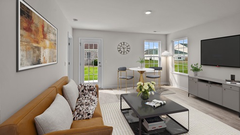 living room with ample lighting