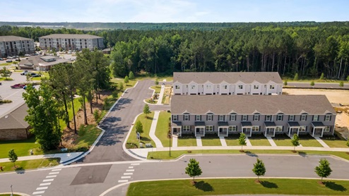 aerial view of the townhomes community