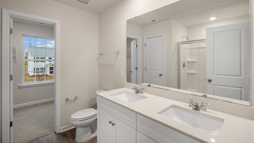 bathroom with quartz counters
