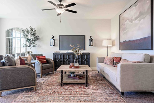 Spacious open style living room