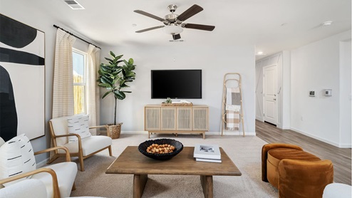 interior photo of the living room of the coolidge model