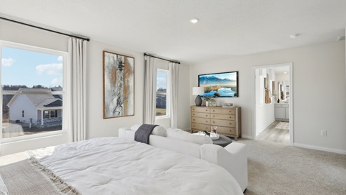 Primary suite with large windows