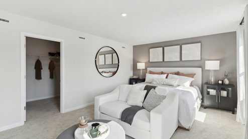 Primary bedroom with walk-in closet