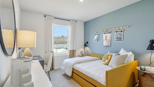Deerfield Secondary bedroom with twin bed and large window