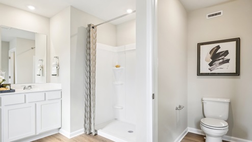 Galen primary ensuite with dual vanity