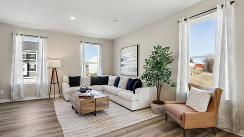 Regent living room with large windows