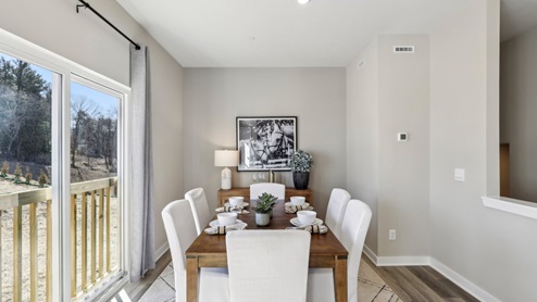dining area with sliding glass doors