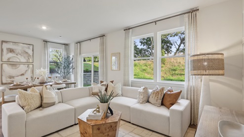 living room with large windows