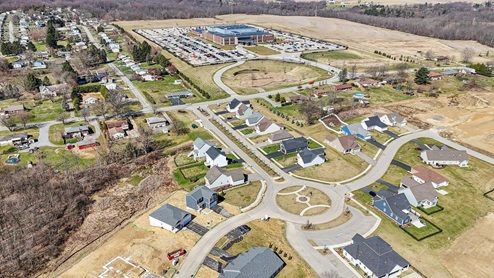 Drone shot of Duffy Highlands Communtiy