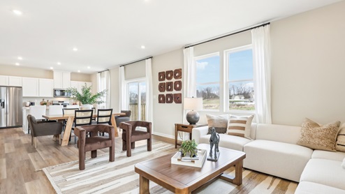 main level living areas with large windows