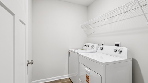 Laundry area with shelf