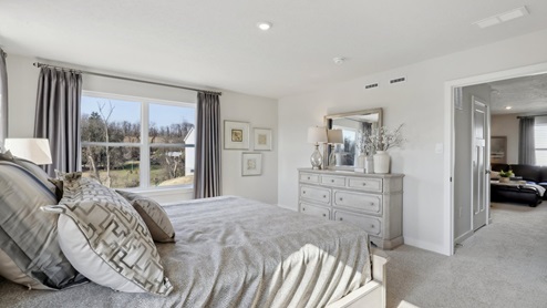 primary suite with bath and large closet