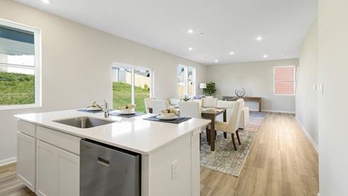 kitchen island with stainless steel dishwasher