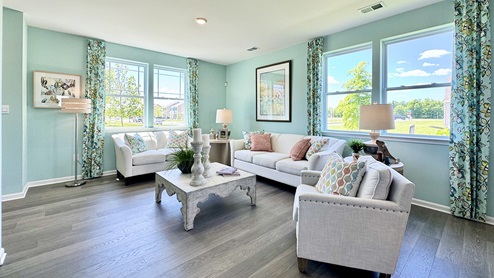 living room with large windows