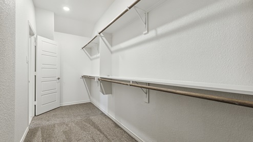 Large walk-in closet with hanging rods