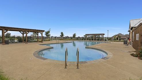 Lakewood Trails in Forney, TX community pool with beautiful blue water