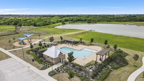 Lakewood Trails in Forney, TX aerial view of community pool