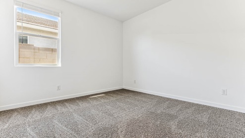 Comfortable guest bedroom featuring neutral-toned walls, carpeted flooring, and a large closet.