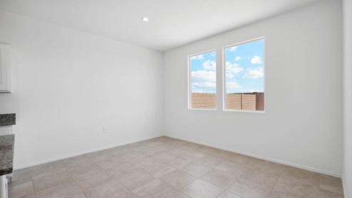 Dining nook with double windows