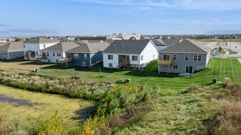 Backyards of homes at Kimberley Crossing
