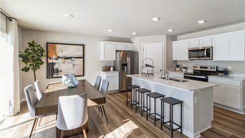 Open dining area and kitchen of Hamilton home