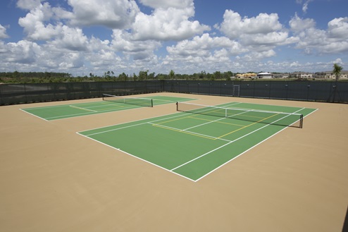 Outdoor double tennis court.