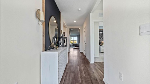Entry way with table and mirror