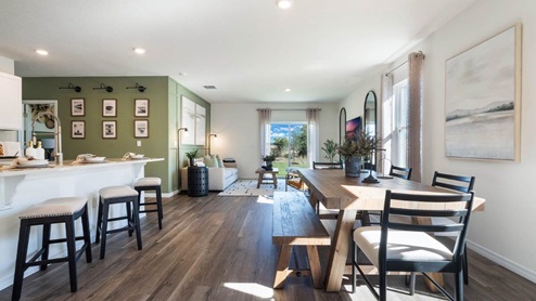 Modern open concept living spaces with luxury vinyl plank floors