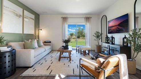 living room with patio doors
