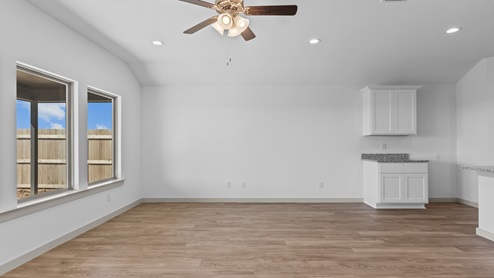 Living area open to the kitchen