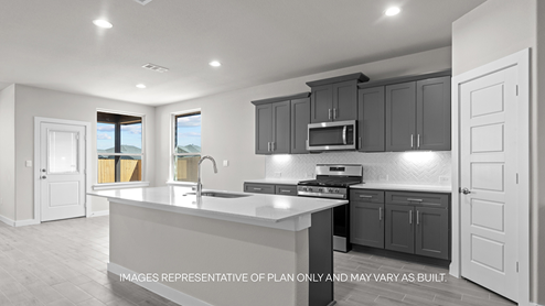 kitchen with spacious island and pantry