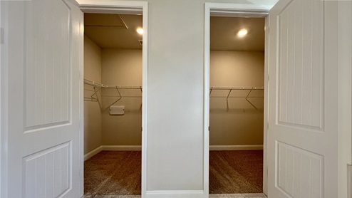 Two walk-in closets in main bedroom.