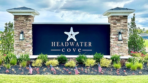 Headwater Cove community monument.