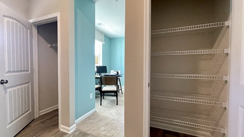 The foyer features two convenient coat closets.