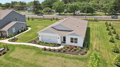 An aerial of the Cali model home at Magnolia Estates.