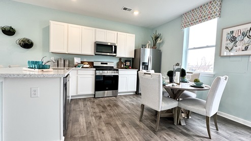 The kitchen has space for a dining area.