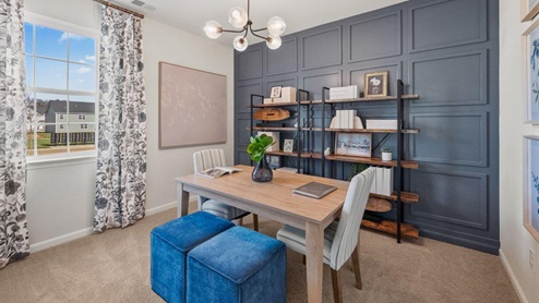 bedroom staged as office