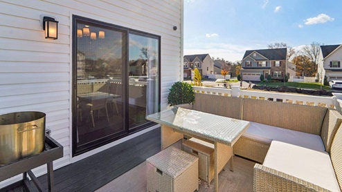 rear deck with seating