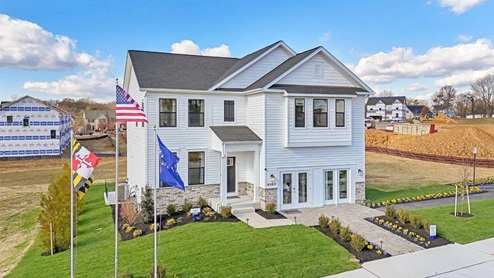 hadley single family home white siding with stone