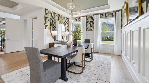 Hampton II Single Family Home White Contemporary Interior Dining Space