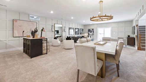 Hampton II Single Family Home White Contemporary Interior Basement