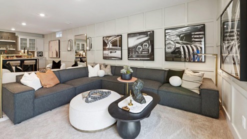 Hampton II Single Family Home White Contemporary Interior Basement