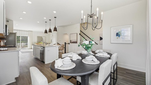 columbus townhome second floor kitchen open concept dining area