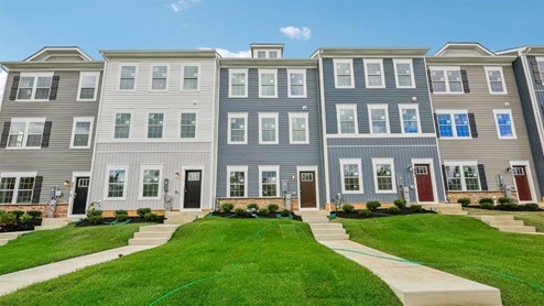 frontal shot of townhomes
