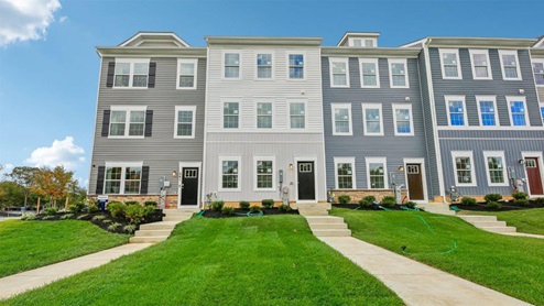 frontal shot of townhomes