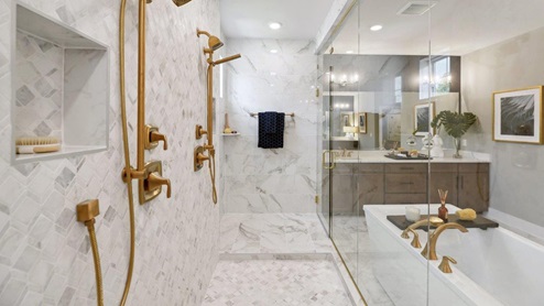 large glass shower